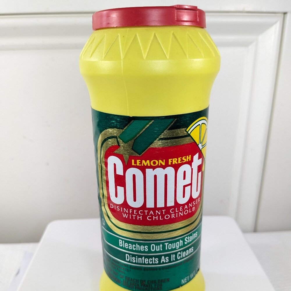 Vintage Comet Cleanser Lemon Fresh Powder Yellow Plastic container tv‎ Prop 1989